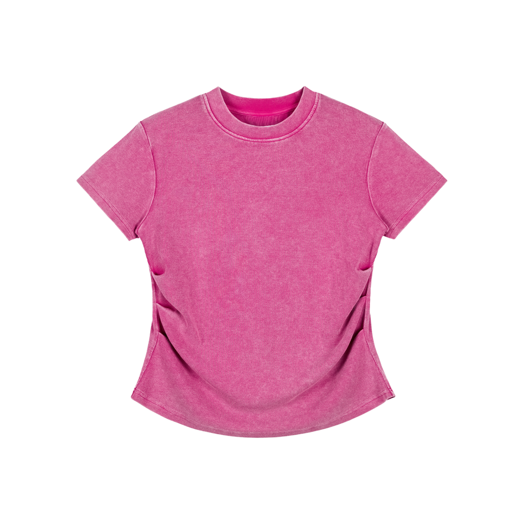 Vintage Washed Bodycon Cotton T-Shirt