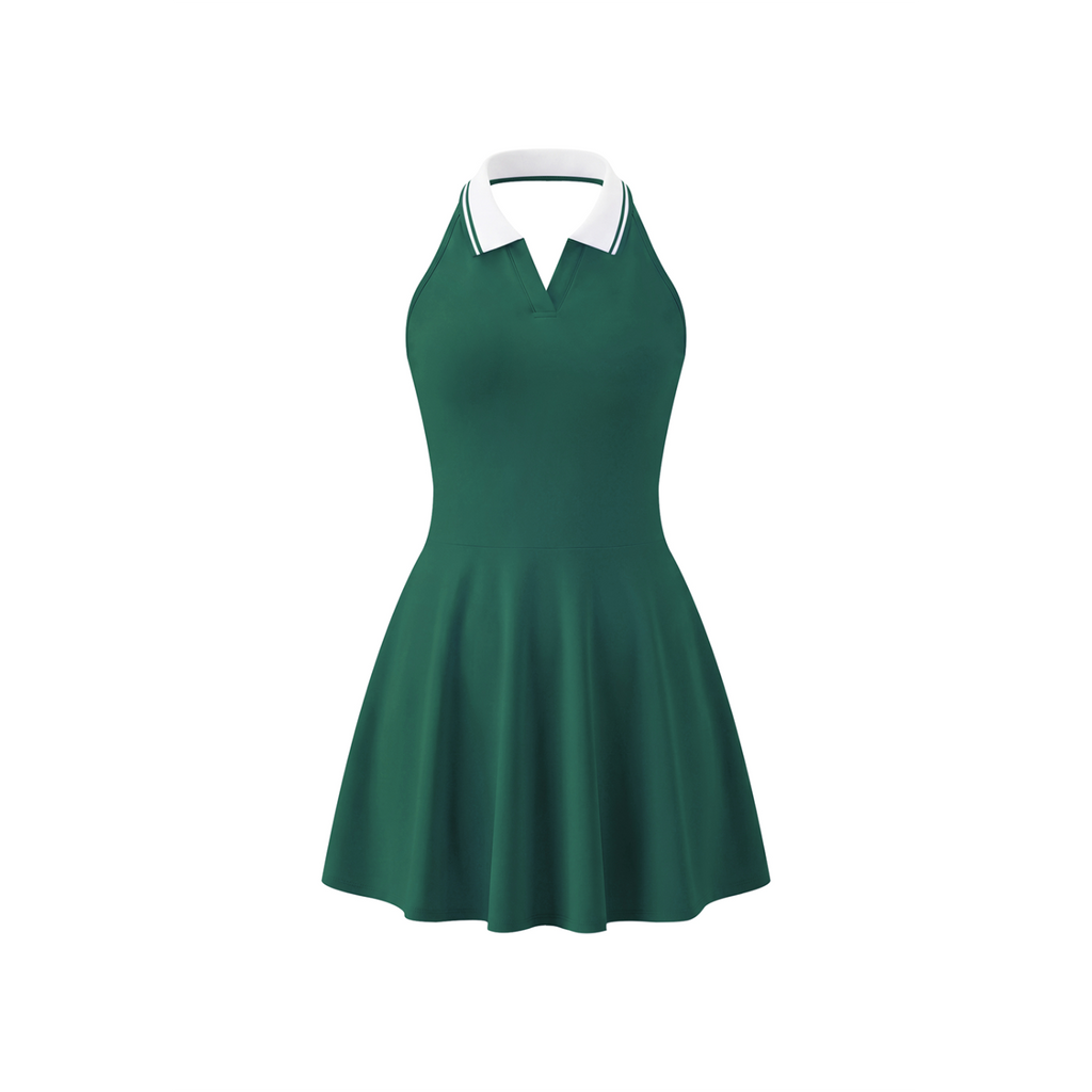 Women's Collared Halter A-Line Tennis Dress
