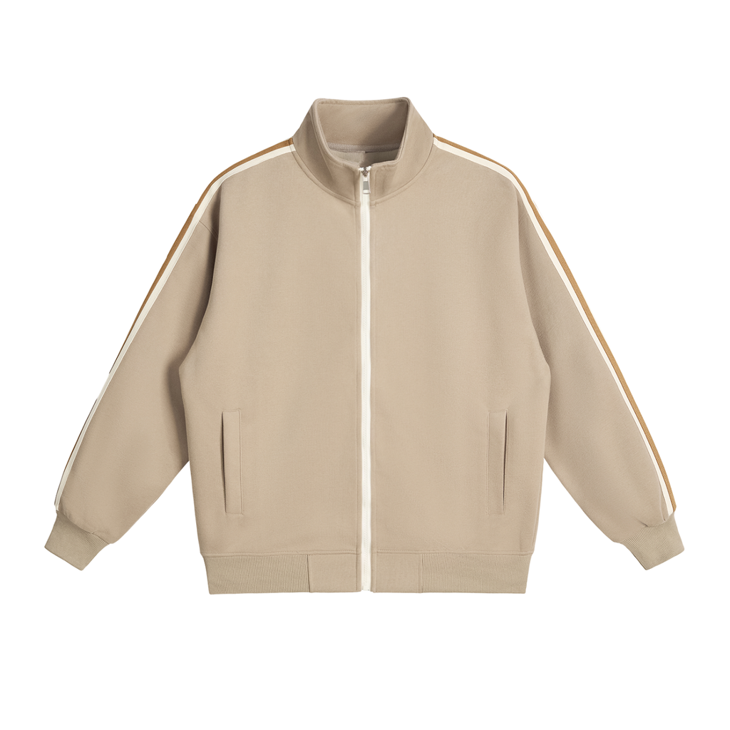 Contrast Side-Stripe Stand Collar  Jacket