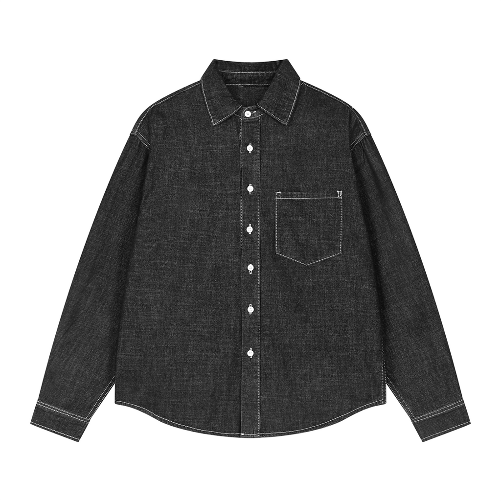 Unisex Vintage Wash Denim Shirt