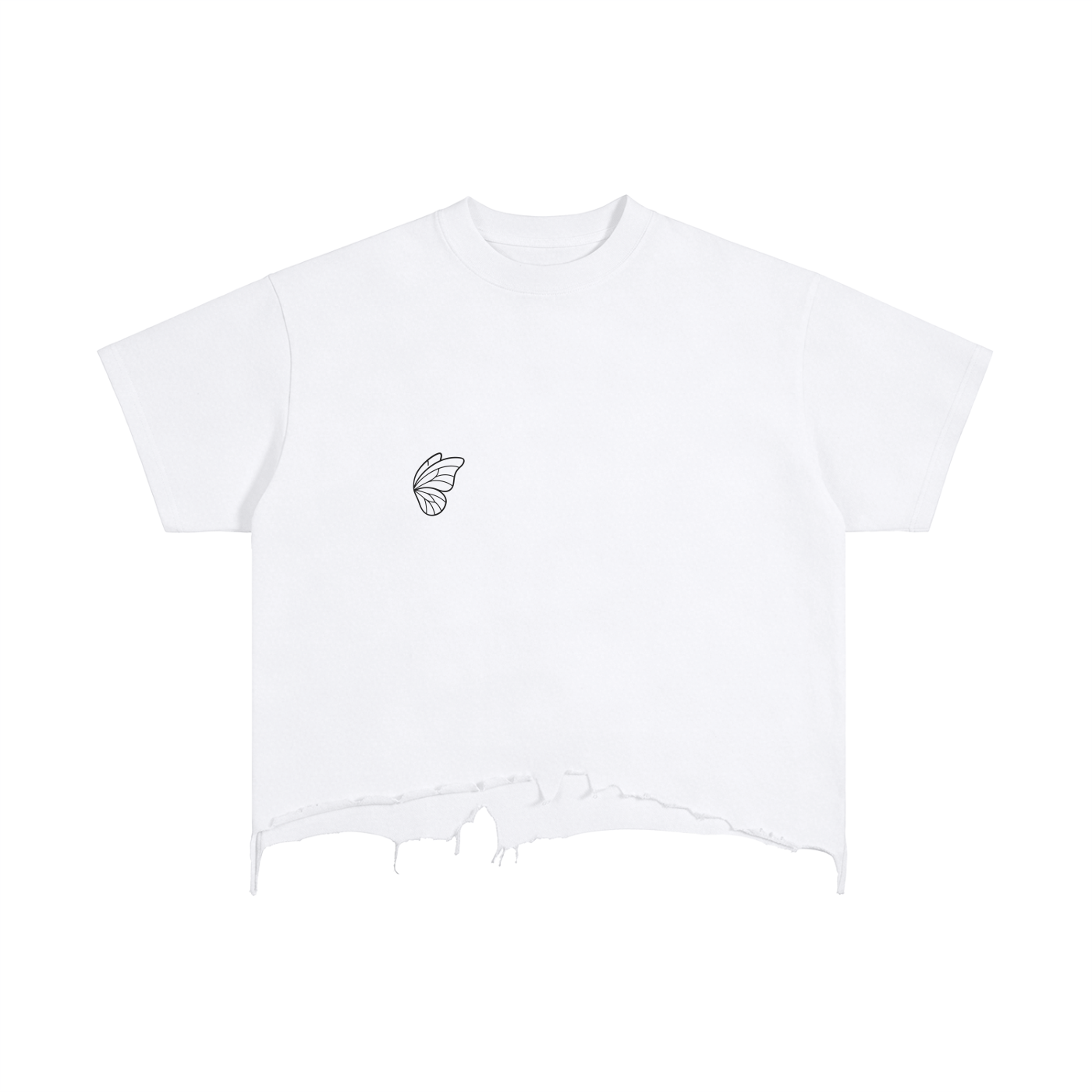 Vintage Wash Boxy Distressed Hem T-Shirt