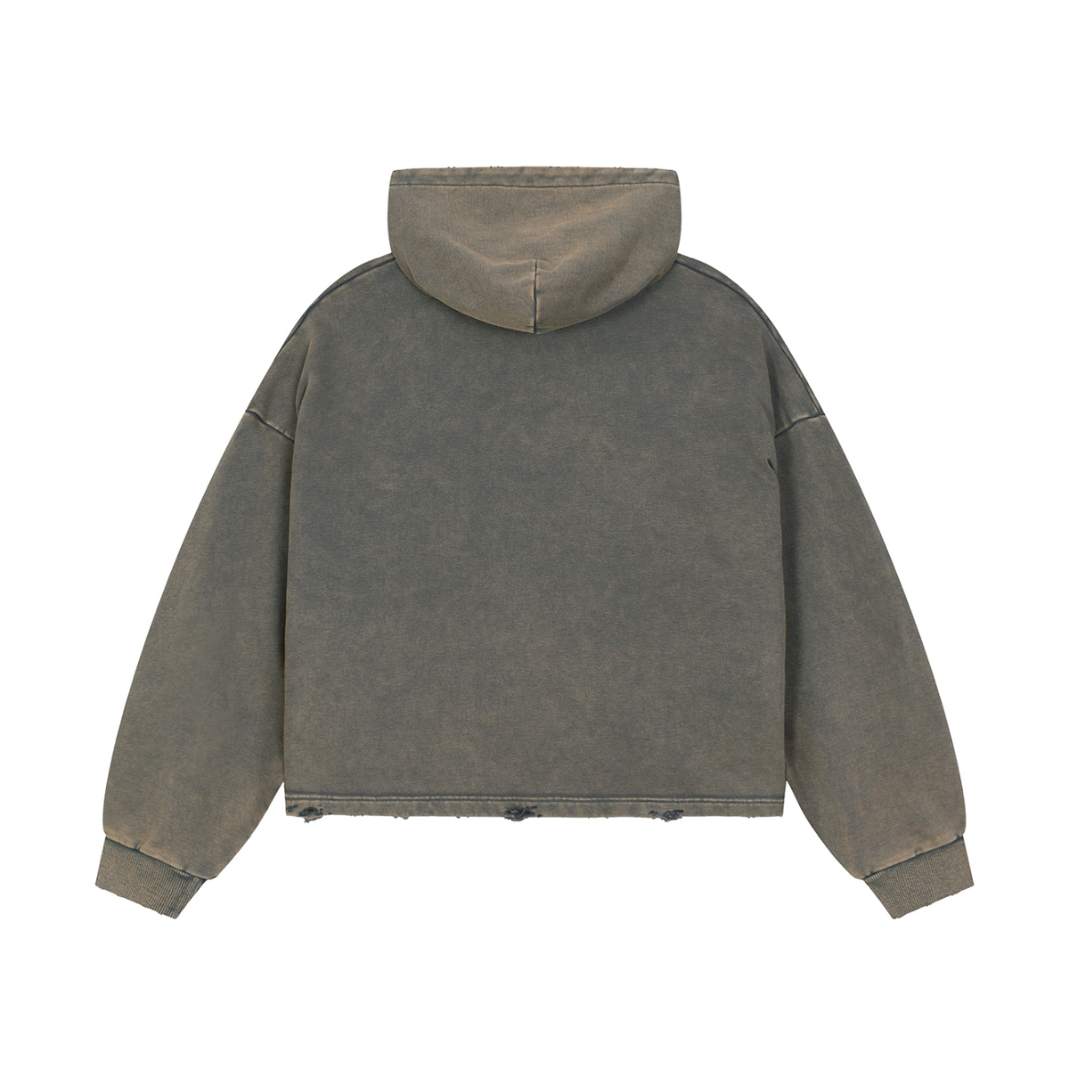 Vintage Washed Frayed-Hem Hoodie