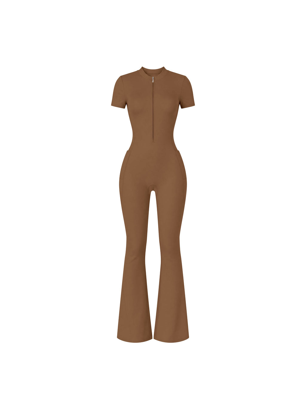 Women’s Tight Flared Leg Quarter-Zip Jumpsuit