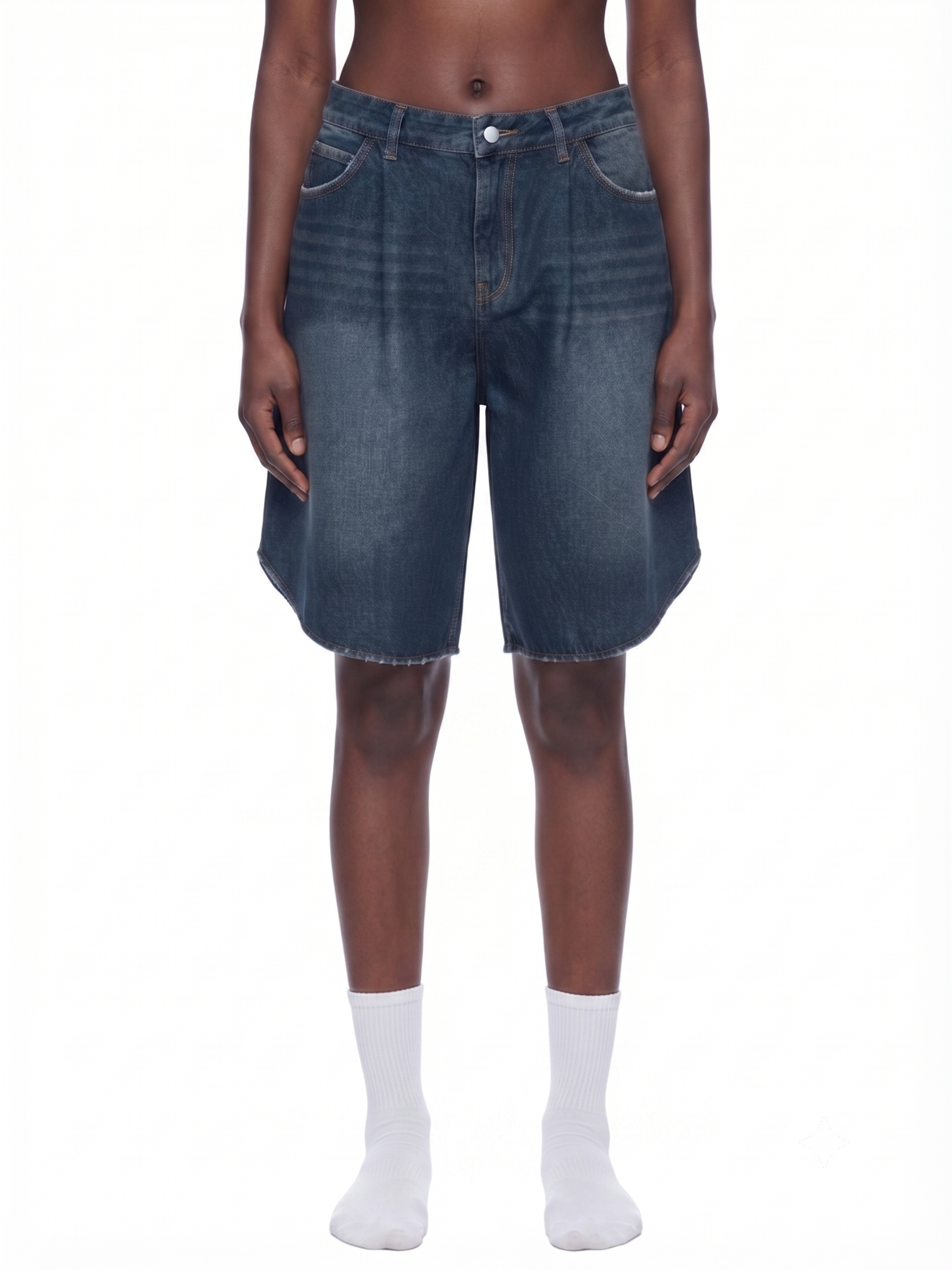 Unisex Wide Leg Denim Shorts