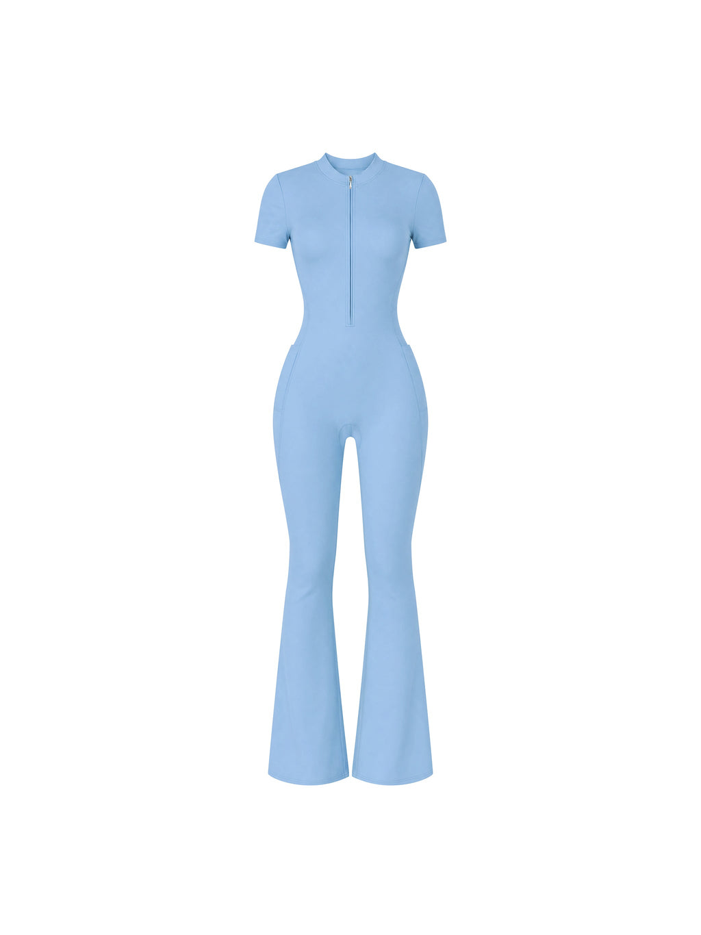 Women’s Tight Flared Leg Quarter-Zip Jumpsuit