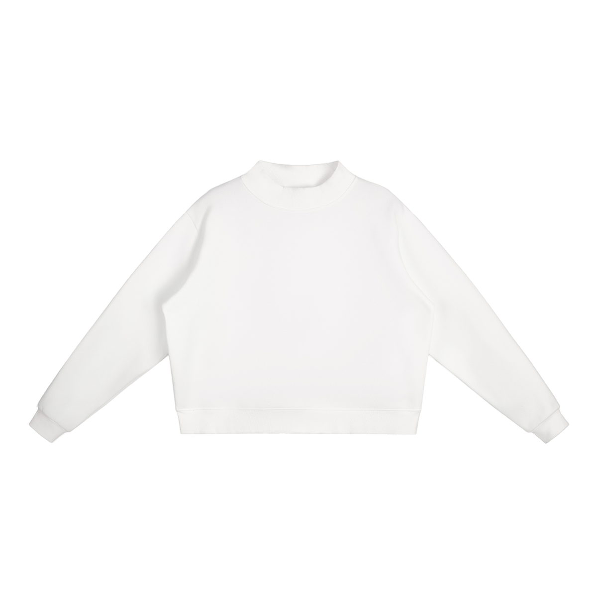 Essential Fleece Mock-Neck Crew Sweatshirt
