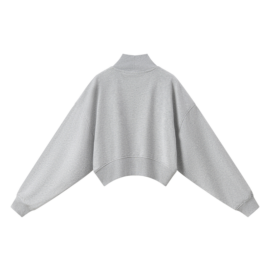 Women's Crop Mock Neck Sweatshirt