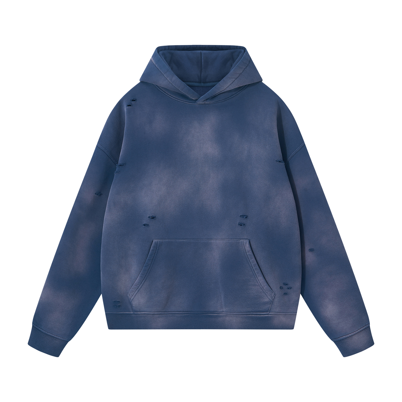 Unisex Sunfade Frayed Fleece Hoodie