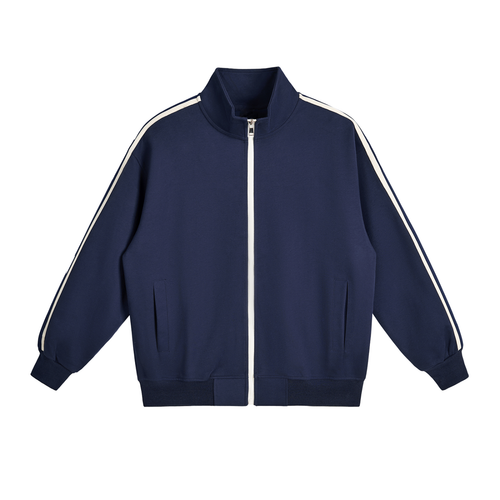 Contrast Side-Stripe Stand Collar  Jacket
