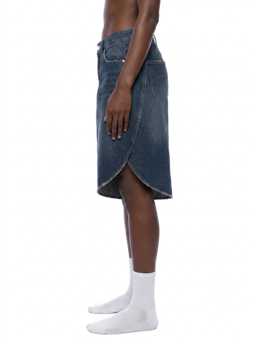Unisex Wide Leg Denim Shorts