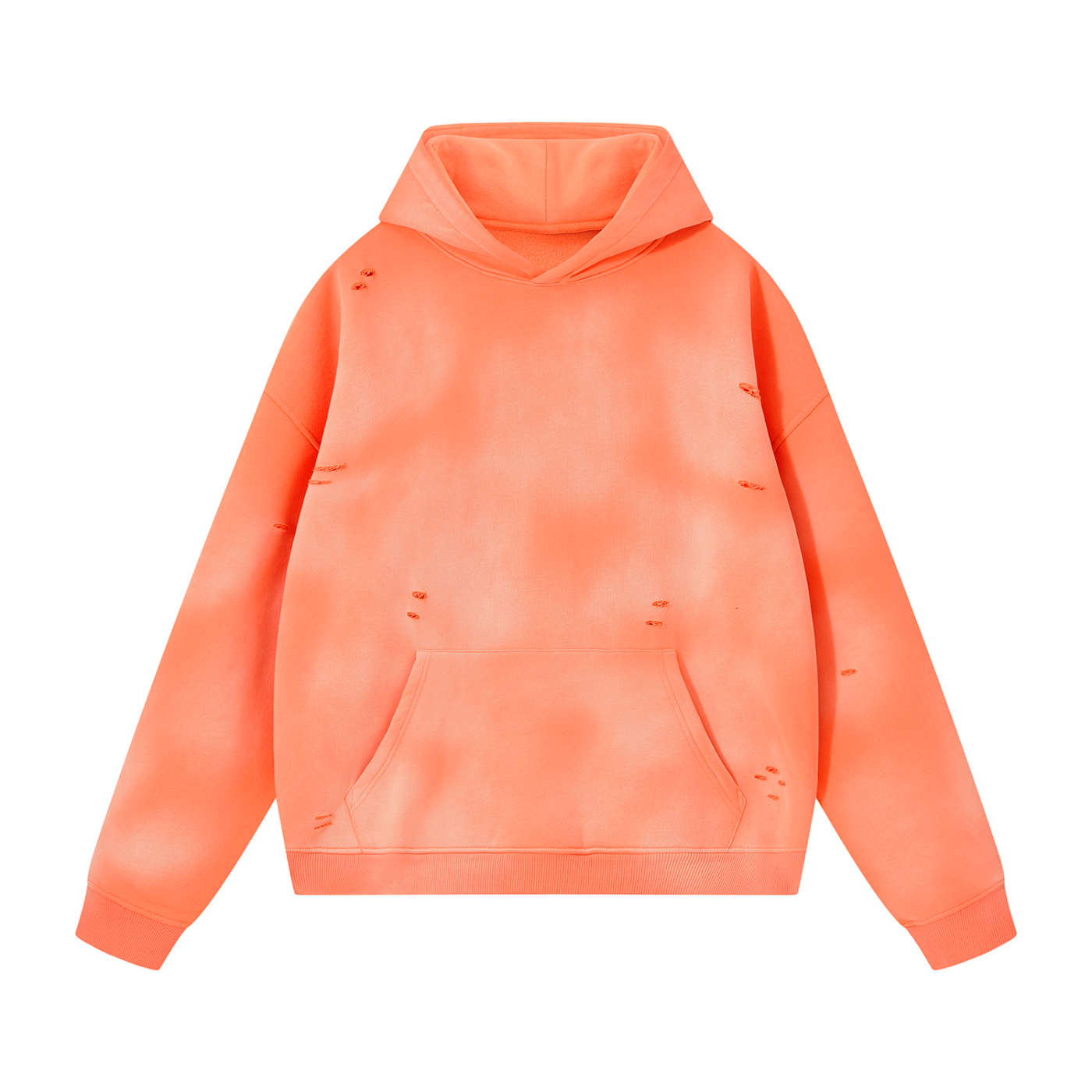 Unisex Sunfade Frayed Fleece Hoodie