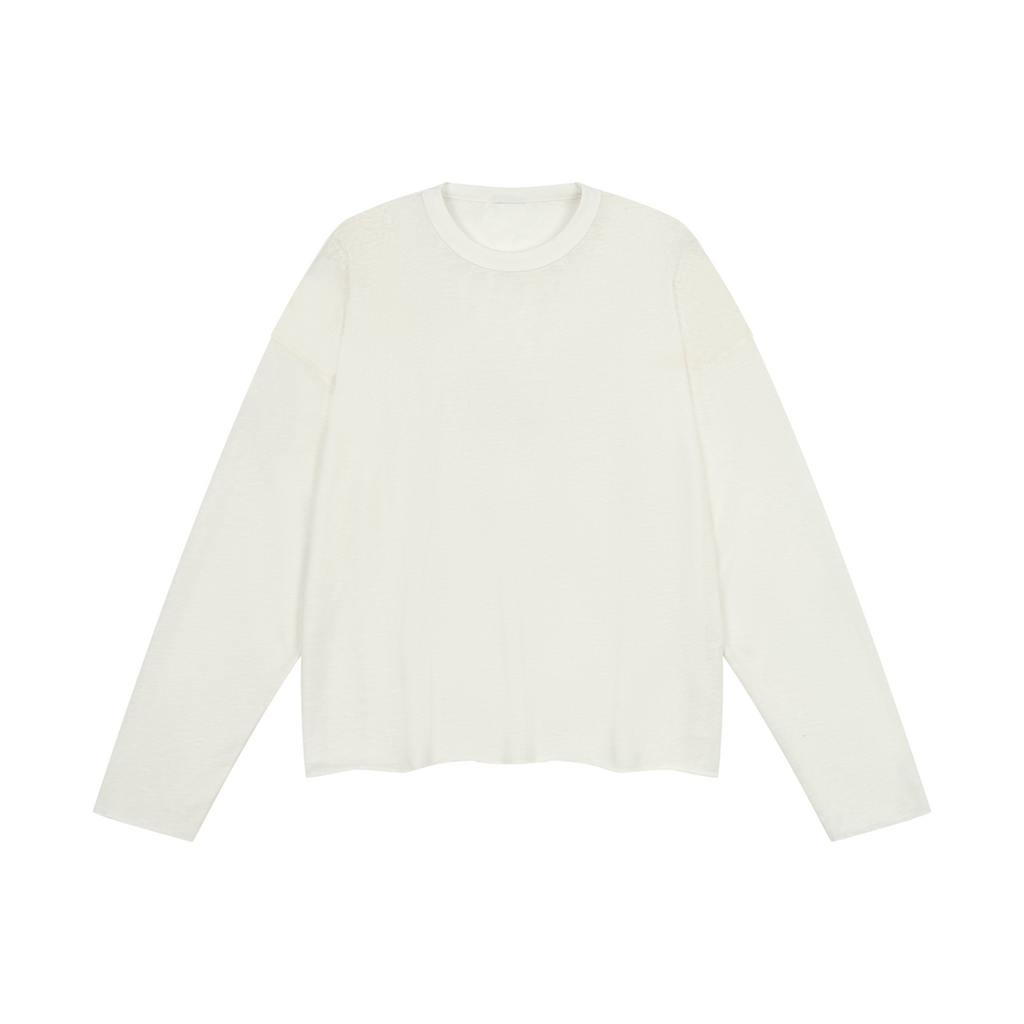 Unisex Raw Edge Long Sleeve T-Shirt