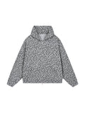 Unisex Leopard Print Waffle Full Zip Hoodie
