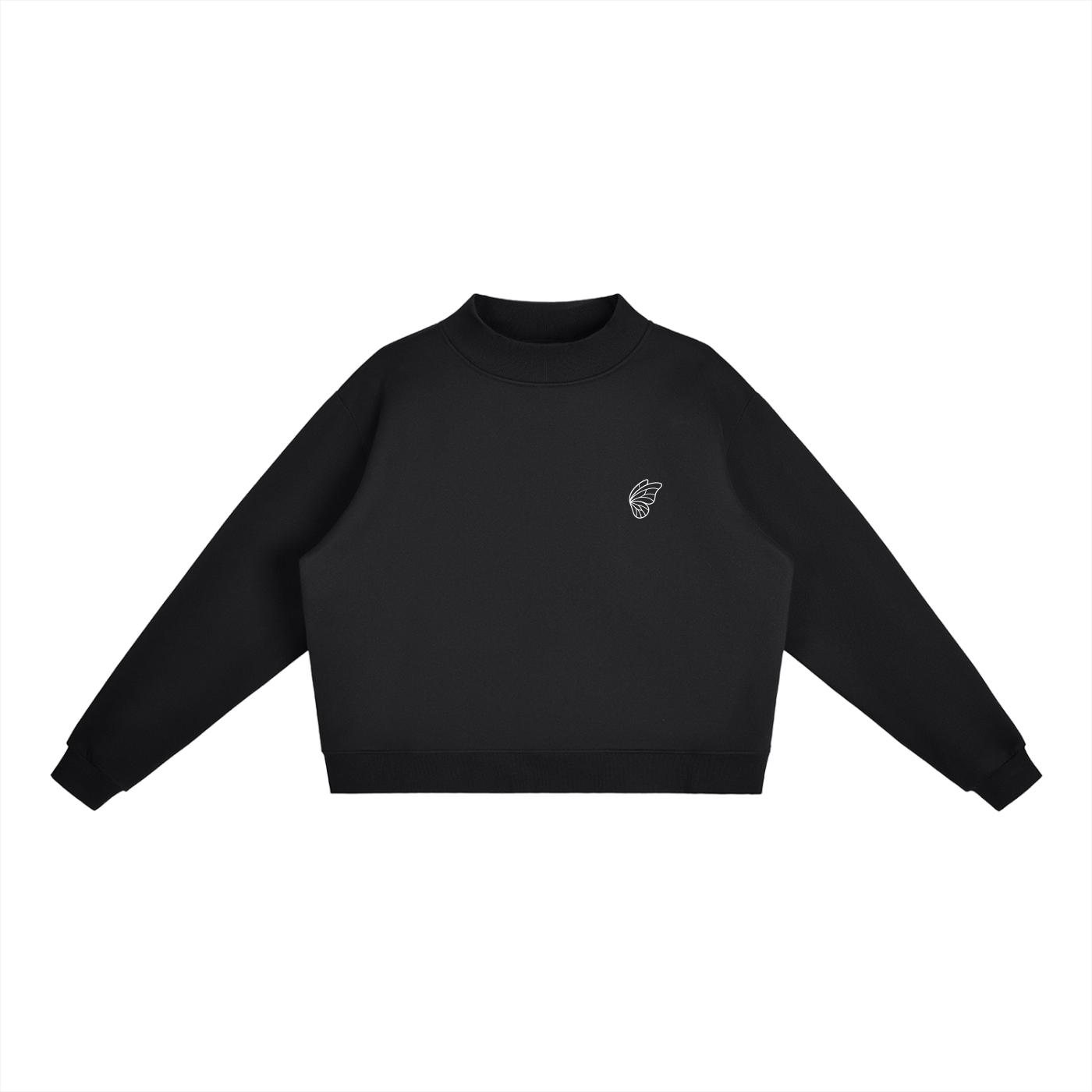 Essential Fleece Mock-Neck Crew Sweatshirt