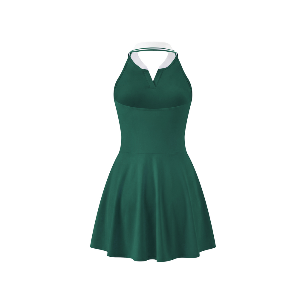 Women's Collared Halter A-Line Tennis Dress