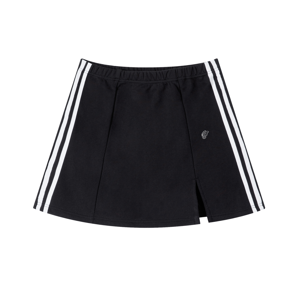 Contrast Side Stripe Slit Skirt