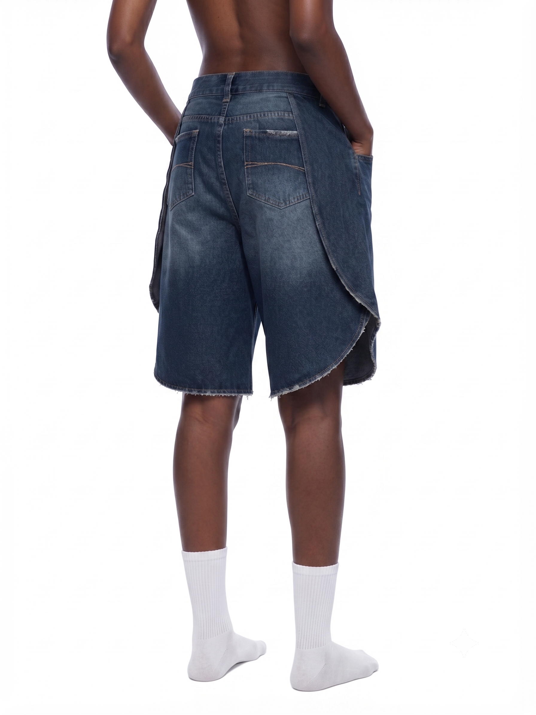 Unisex Wide Leg Denim Shorts