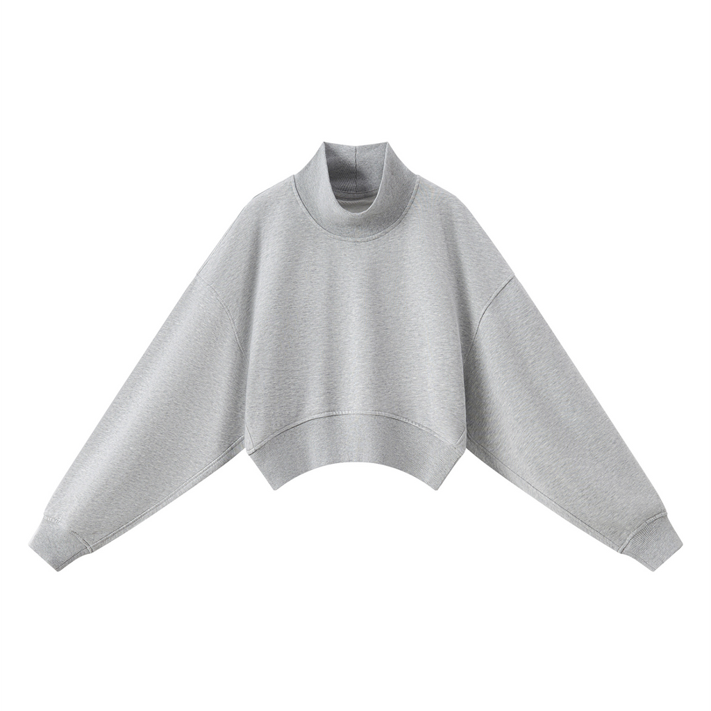 Women's Crop Mock Neck Sweatshirt