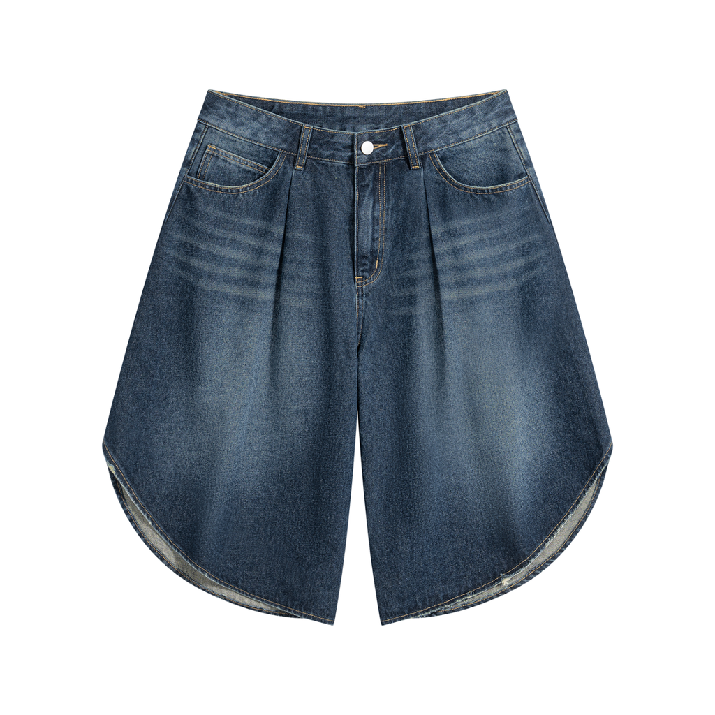 Unisex Wide Leg Denim Shorts