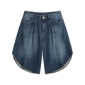 Unisex Wide Leg Denim Shorts