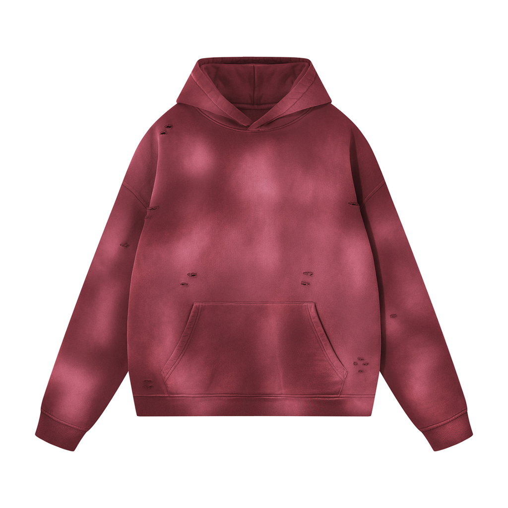 Unisex Sunfade Frayed Fleece Hoodie