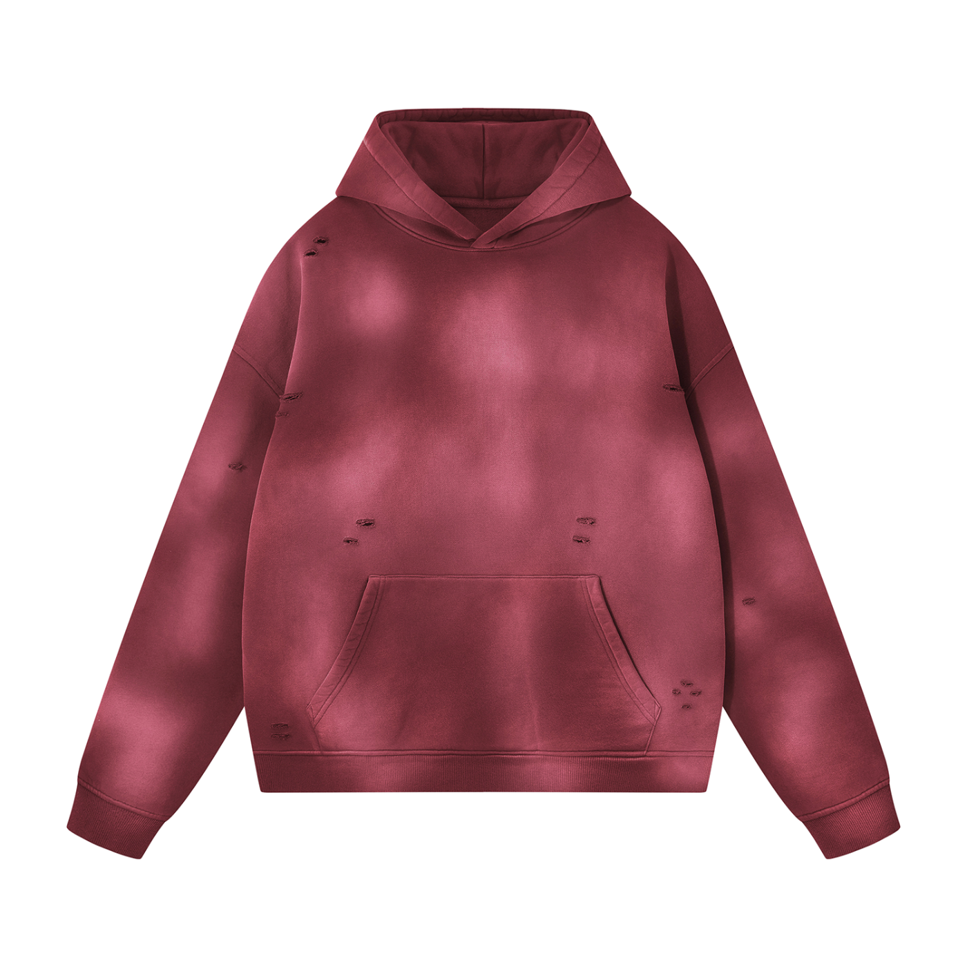 Unisex Sunfade Frayed Fleece Hoodie