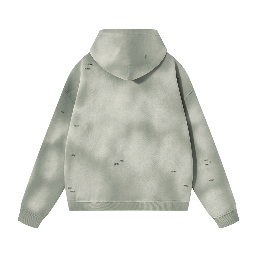 Unisex Sunfade Frayed Fleece Hoodie