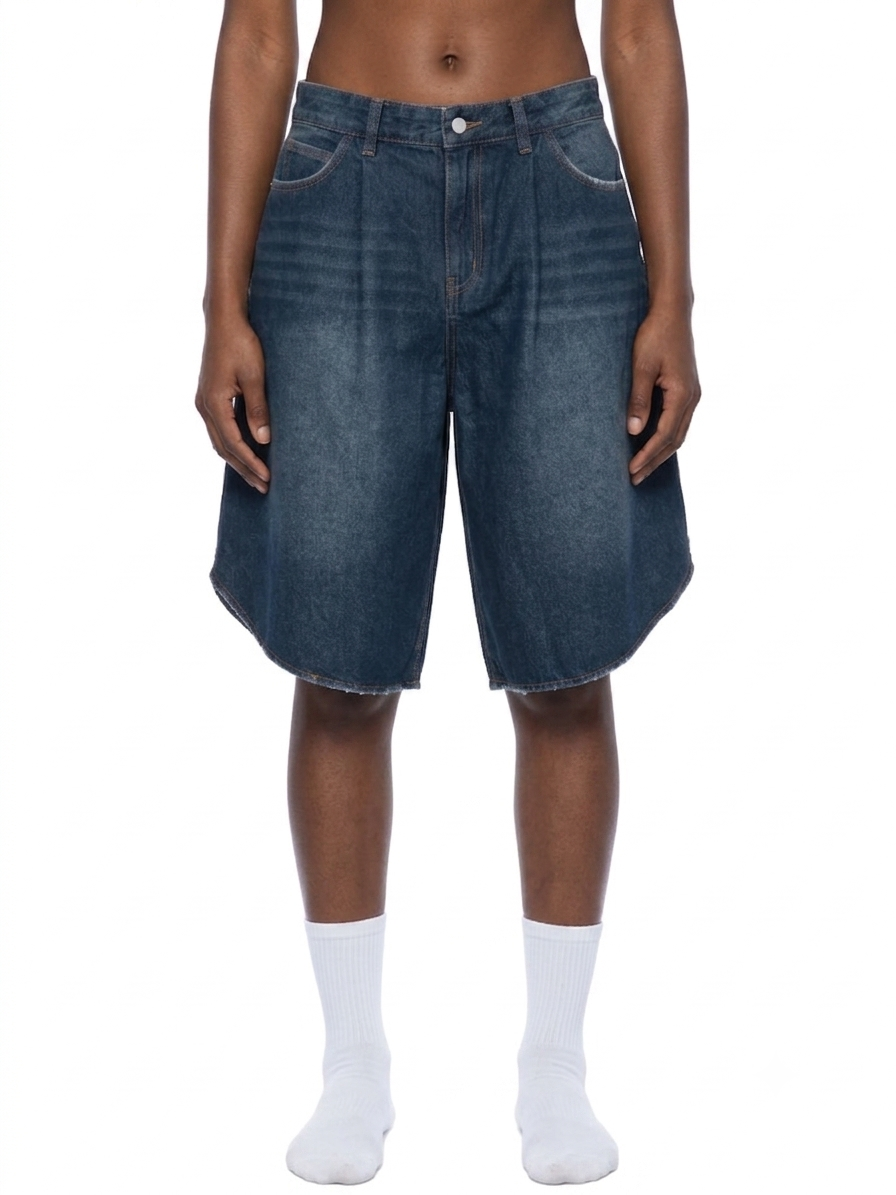 Unisex Wide Leg Denim Shorts
