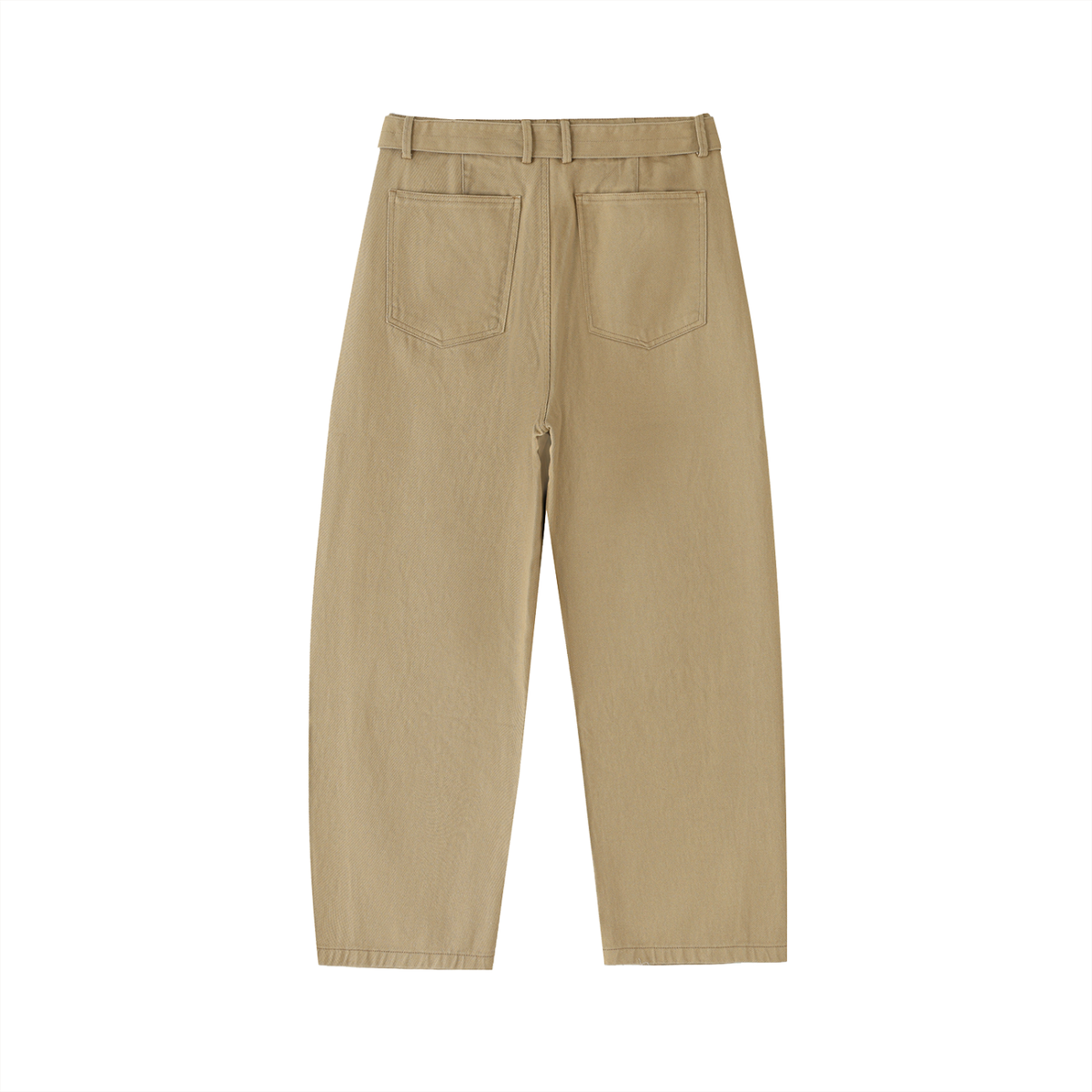 Belted Barrel-leg Chino Pants