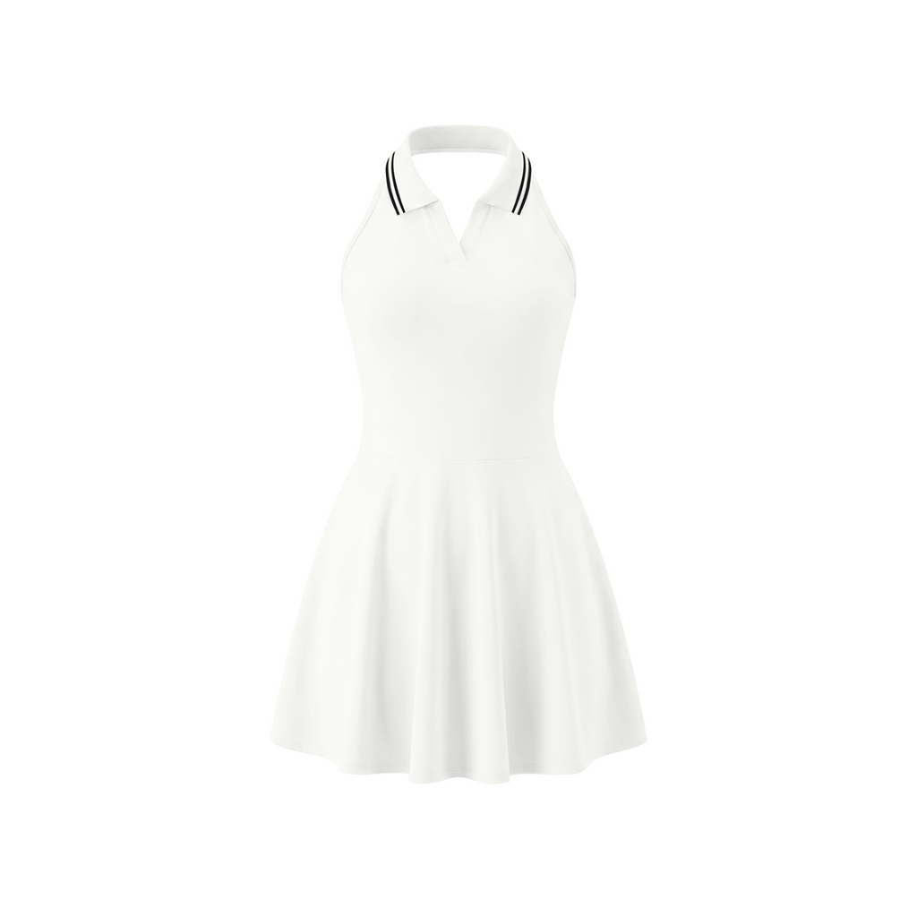 Women's Collared Halter A-Line Tennis Dress