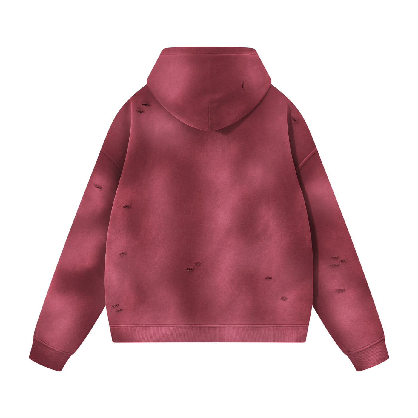 Unisex Sunfade Frayed Fleece Hoodie