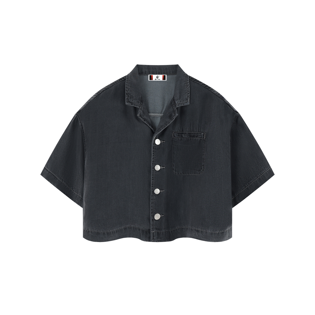 Women's Vintage Wash Boxy Cropped Shirt