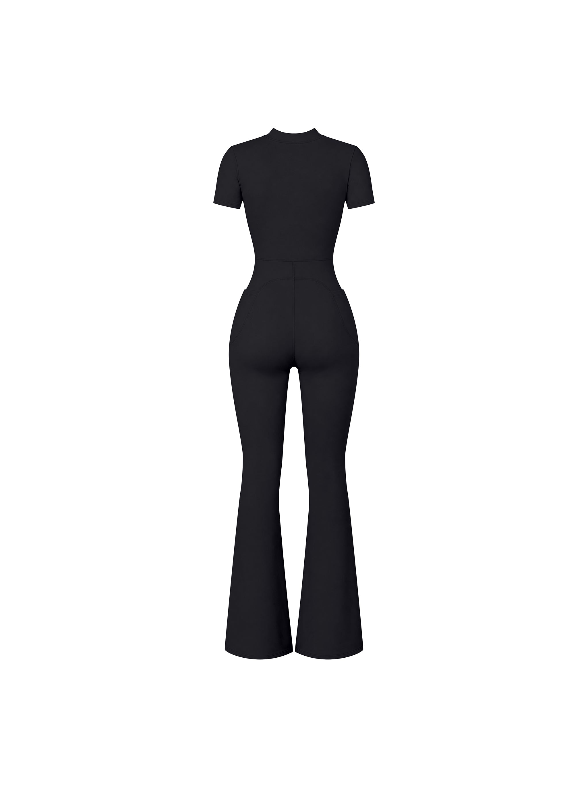 Women’s Tight Flared Leg Quarter-Zip Jumpsuit
