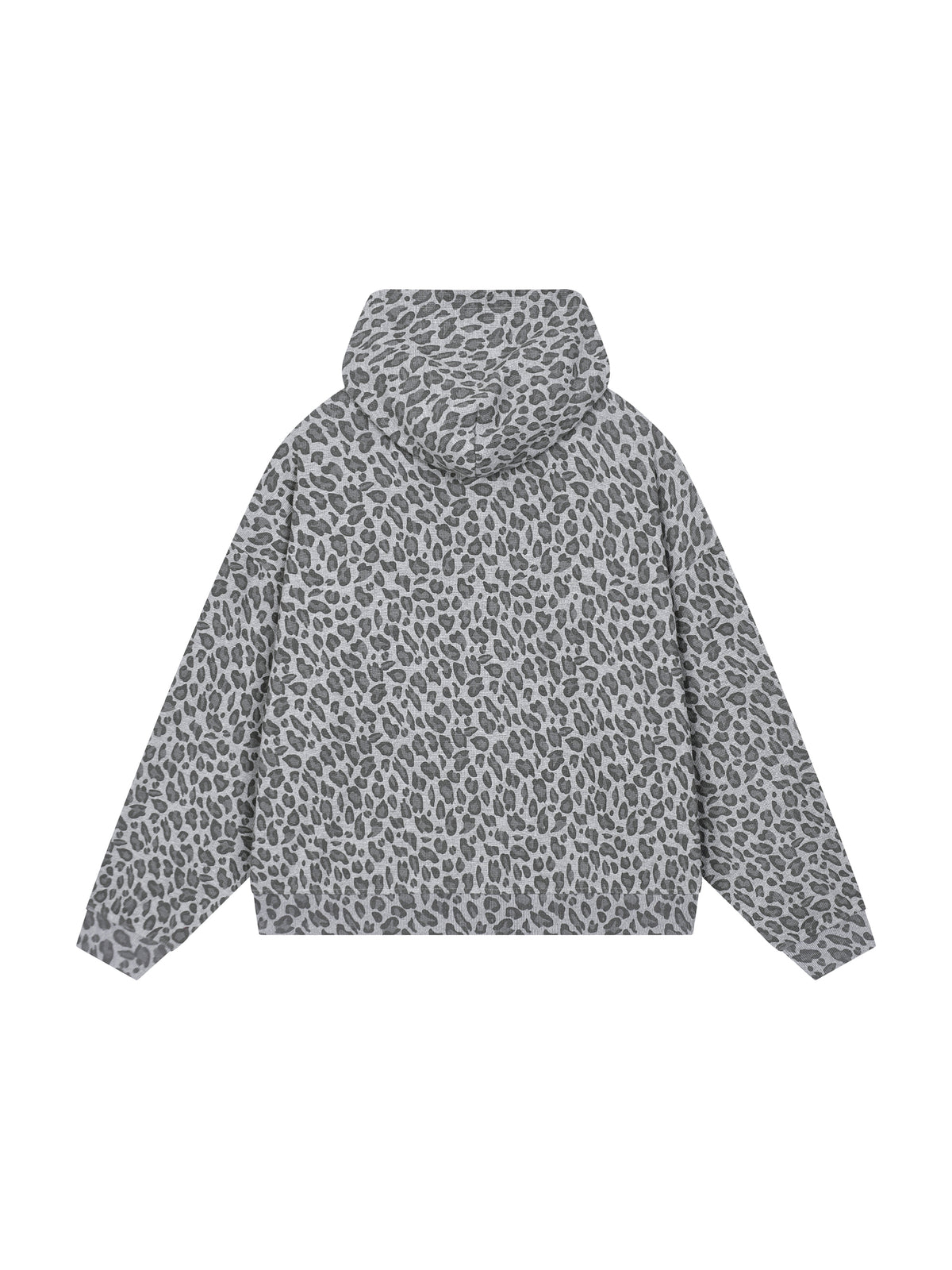 Unisex Leopard Print Waffle Full Zip Hoodie
