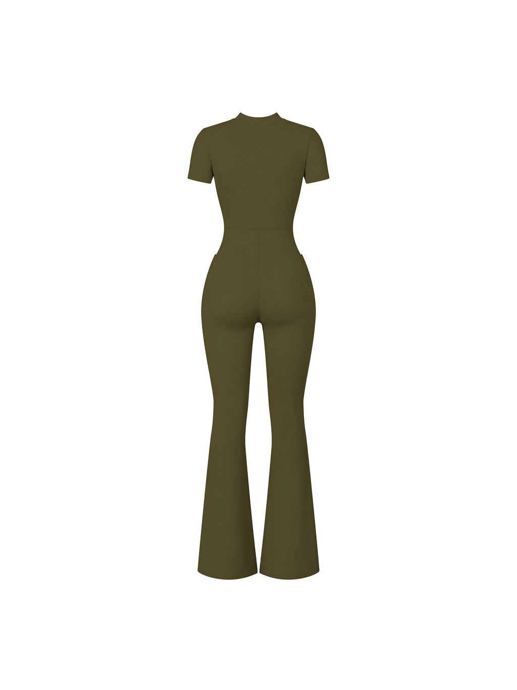 Women’s Tight Flared Leg Quarter-Zip Jumpsuit