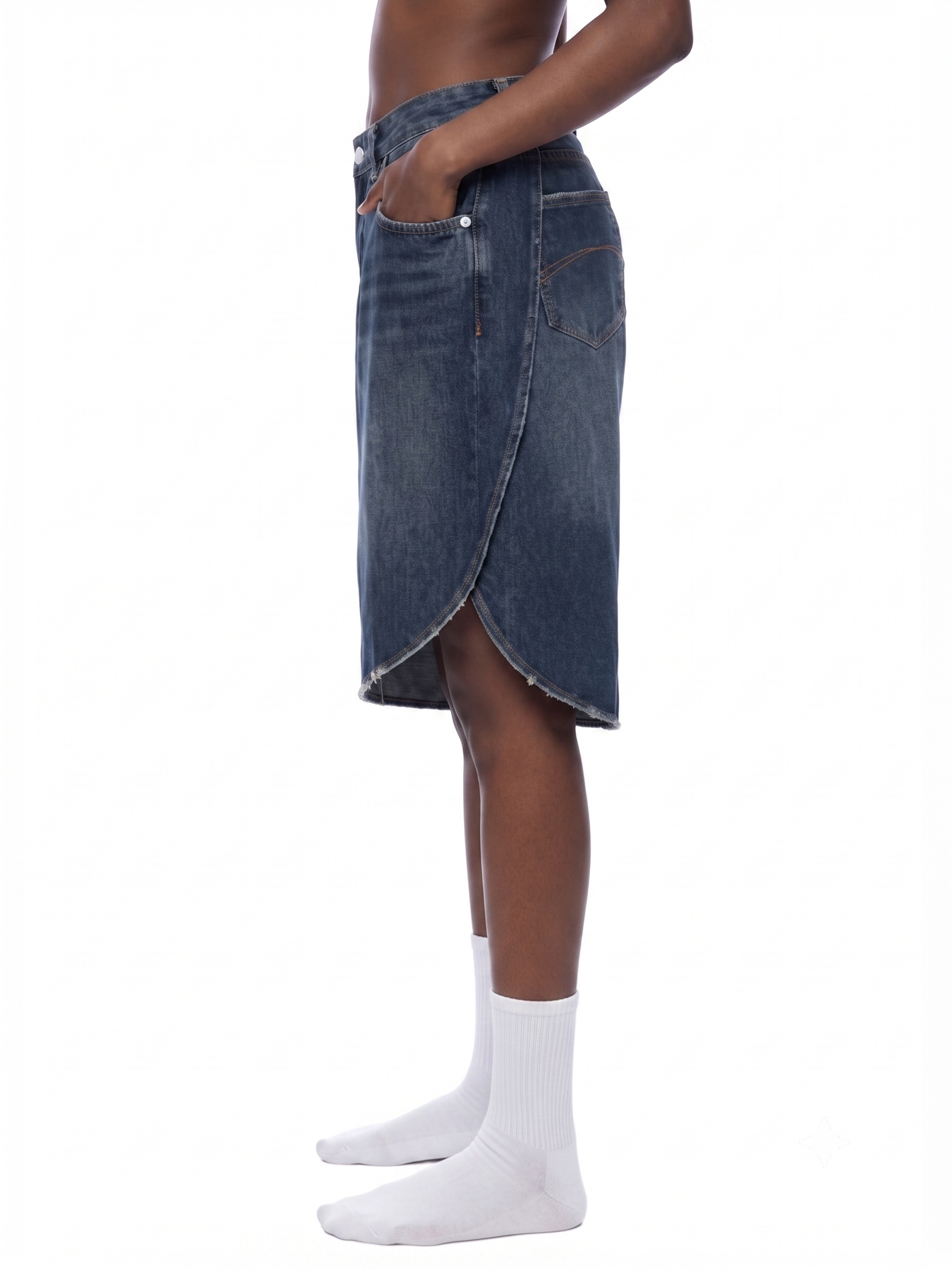Unisex Wide Leg Denim Shorts