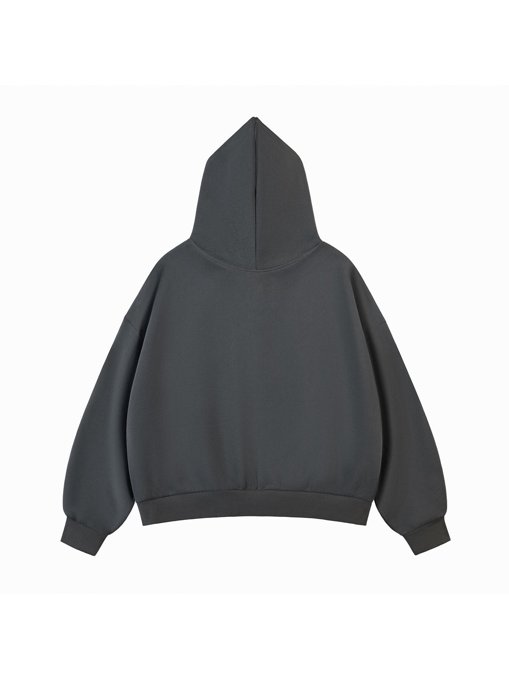 Fleeced Full-Zip Boxy Hoodie
