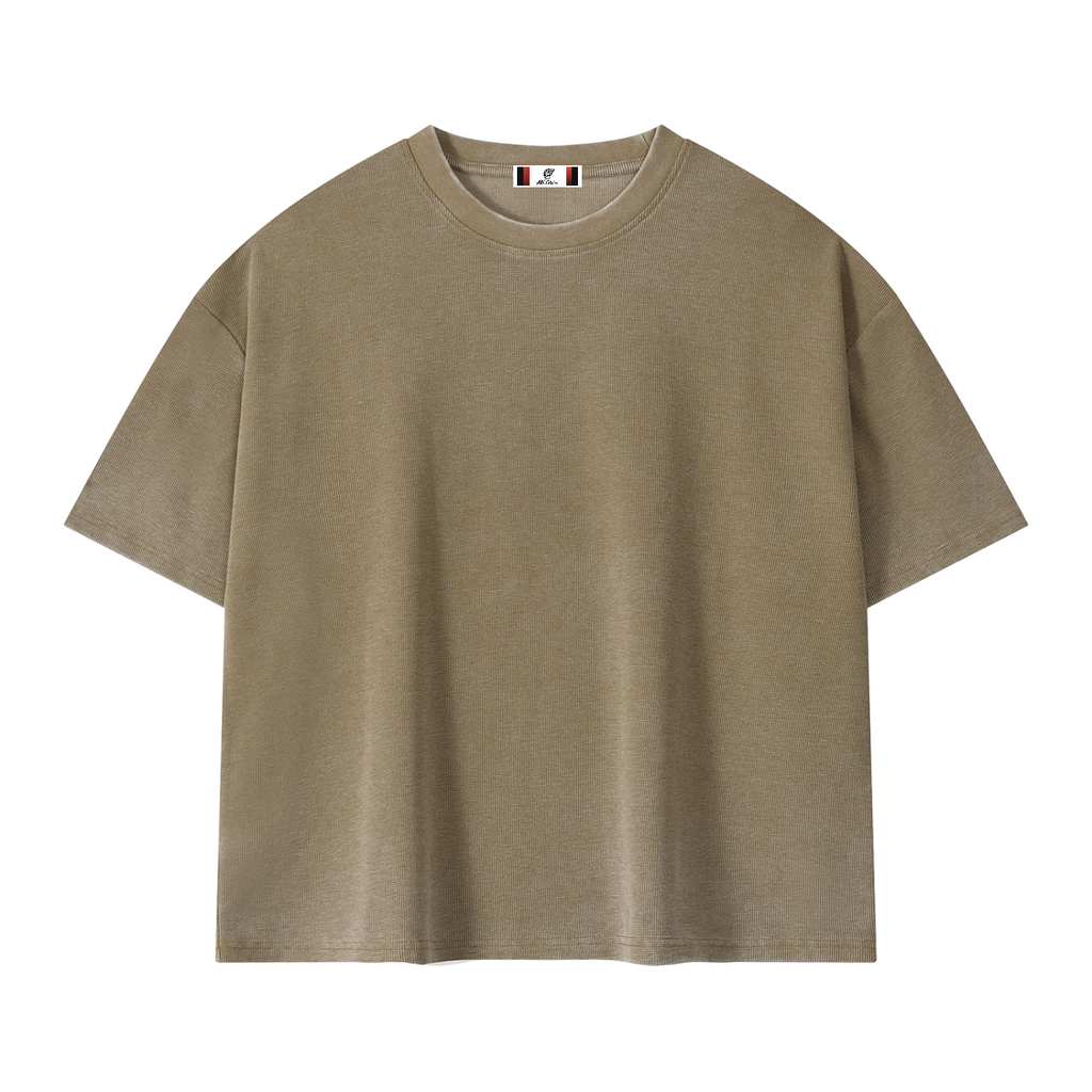 Unisex Vintage Wash Sunfade Boxy Waffle T-Shirt