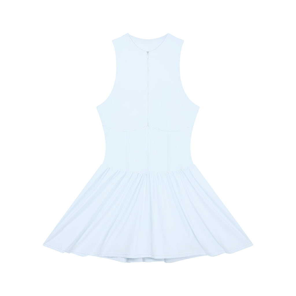 Women’s Ruched Sleeveless Full-Zip Dress