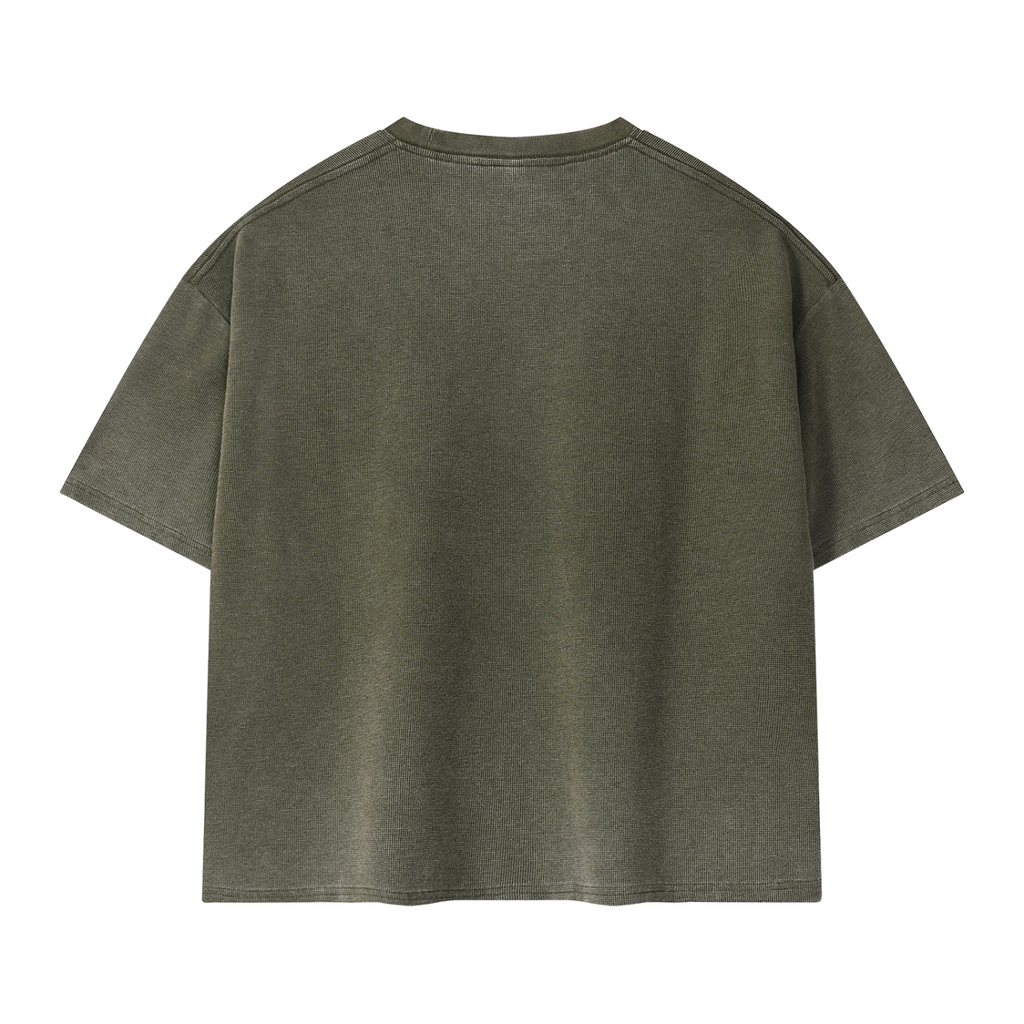 Unisex Vintage Wash Sunfade Boxy Waffle T-Shirt