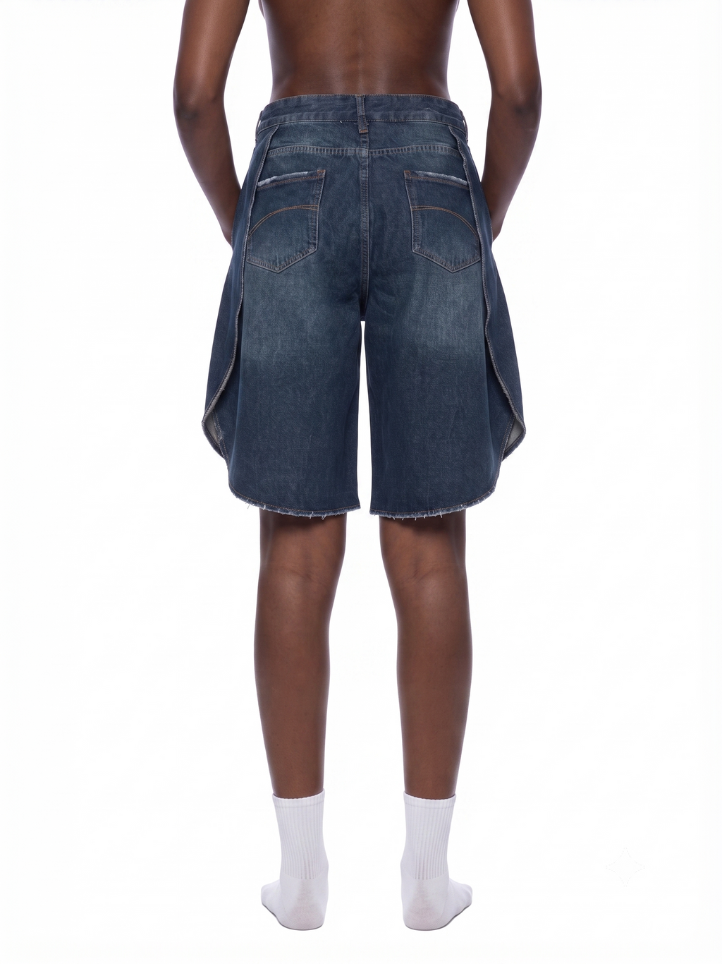 Unisex Wide Leg Denim Shorts