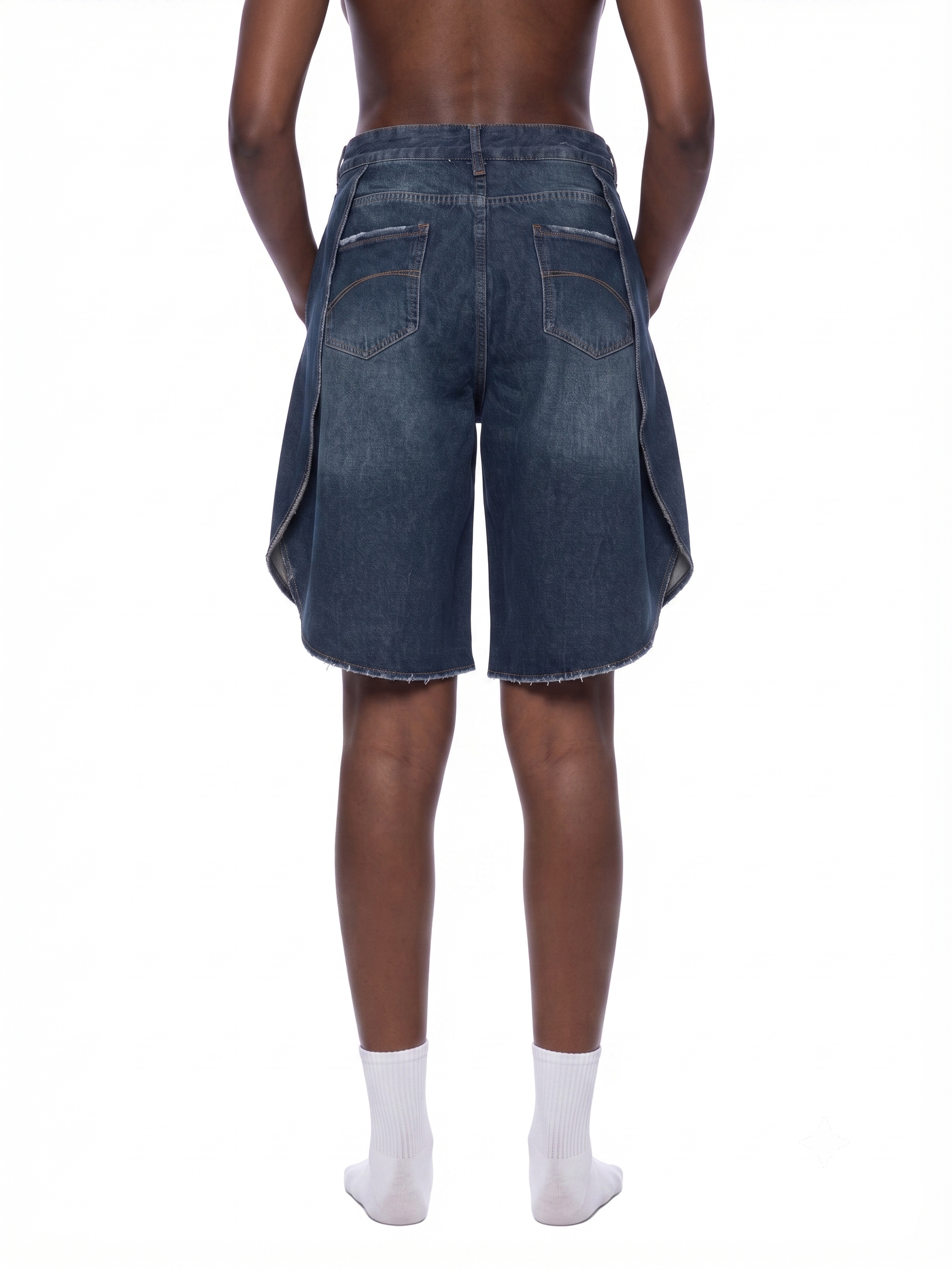 Unisex Wide Leg Denim Shorts