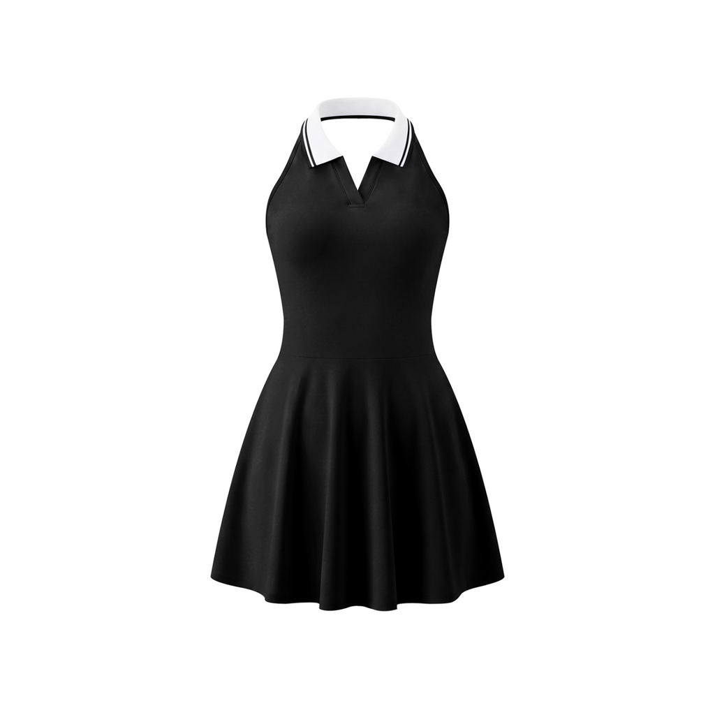 Women's Collared Halter A-Line Tennis Dress