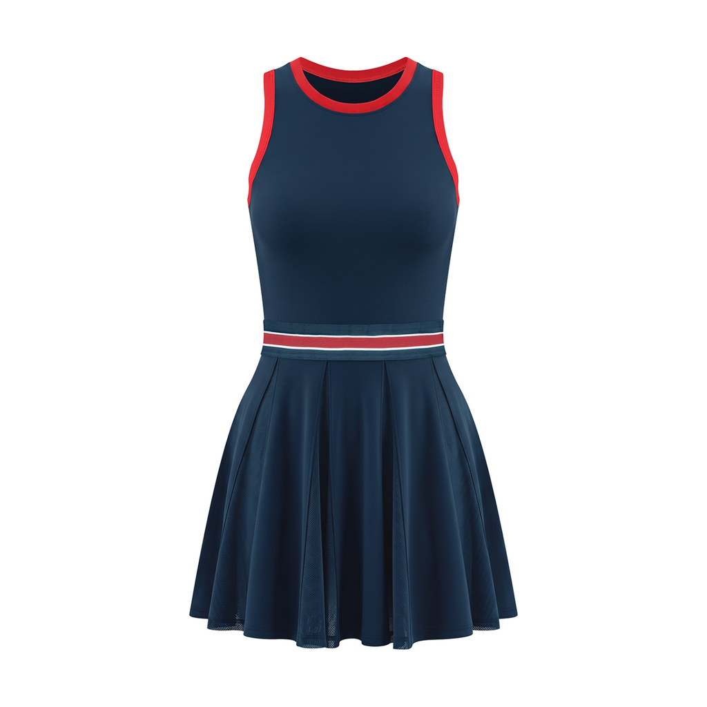 Women's Color Block A-Line Sleeveless Dress