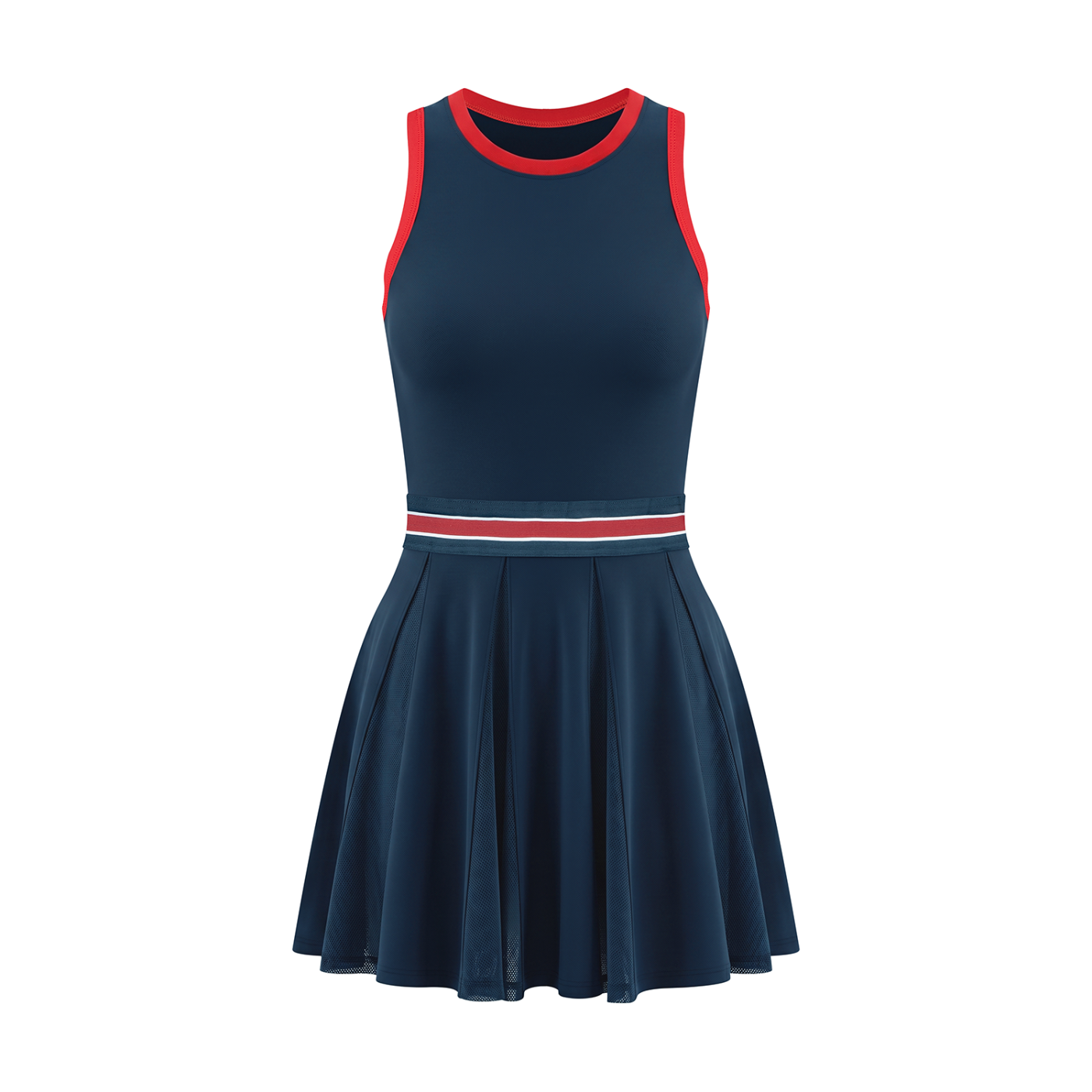 Women's Color Block A-Line Sleeveless Dress