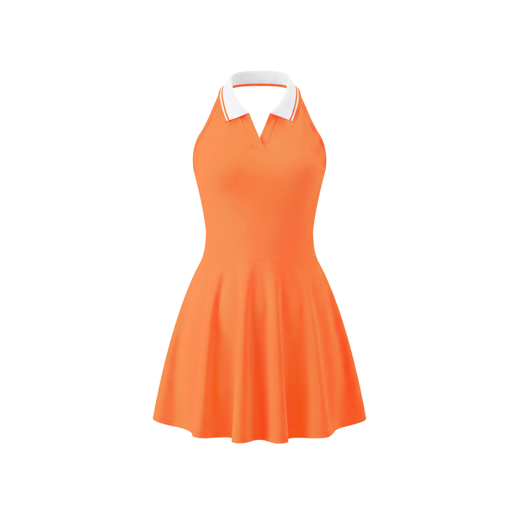 Women's Collared Halter A-Line Tennis Dress