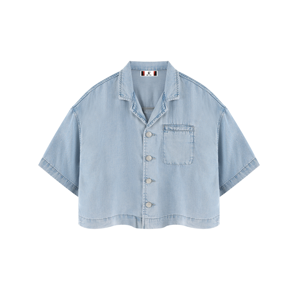 Women's Vintage Wash Boxy Cropped Shirt