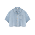 Women's Vintage Wash Boxy Cropped Shirt