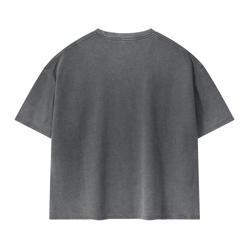 Unisex Vintage Wash Sunfade Boxy Waffle T-Shirt