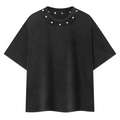 Unisex Washed Boxy Studded T-Shirt